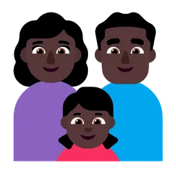 Family - Woman: Dark Skin Tone, Man: Dark Skin Tone, Girl: Dark Skin Tone — Microsoft