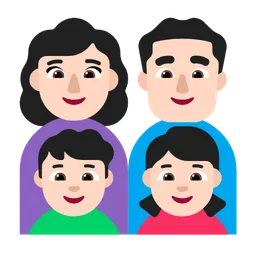 가족: 남자, 여자, 남자아이, 여자아이: 밝은 피부색 — Microsoft
