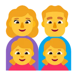 Family: Woman, Man, Girl, Girl — Microsoft
