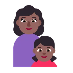 Family - Woman: Medium-Dark Skin Tone, Girl: Medium-Dark Skin Tone — Microsoft