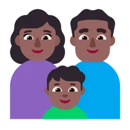 Family - Woman: Medium-Dark Skin Tone, Man: Medium-Dark Skin Tone, Boy: Medium-Dark Skin Tone — Microsoft