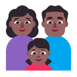 Family - Woman: Medium-Dark Skin Tone, Man: Medium-Dark Skin Tone, Girl: Medium-Dark Skin Tone — Microsoft