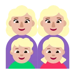 Family - Woman: Medium-Light Skin Tone, Woman: Medium-Light Skin Tone, Boy: Medium-Light Skin Tone, Girl: Medium-Light Skin Tone — Microsoft