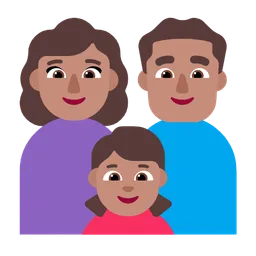 Family - Woman: Medium Skin Tone, Man: Medium Skin Tone, Girl: Medium Skin Tone — Microsoft