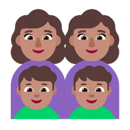 Family - Woman: Medium Skin Tone, Woman: Medium Skin Tone, Boy: Medium Skin Tone, Boy: Medium Skin Tone — Microsoft
