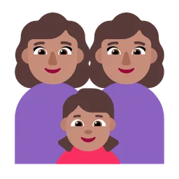 Family - Woman: Medium Skin Tone, Woman: Medium Skin Tone, Girl: Medium Skin Tone — Microsoft
