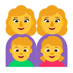 Family: Woman, Woman, Boy, Girl — Microsoft