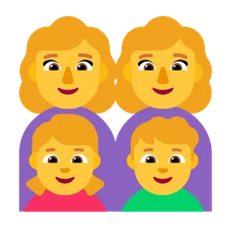 Family: Woman, Woman, Girl, Boy — Microsoft