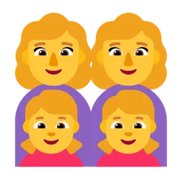 Family: Woman, Woman, Girl, Girl — Microsoft