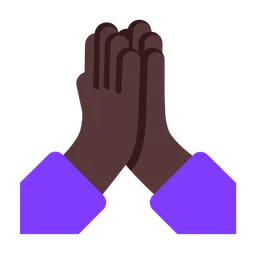 Folded Hands: Dark Skin Tone — Microsoft