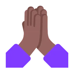 Folded Hands: Medium-Dark Skin Tone — Microsoft