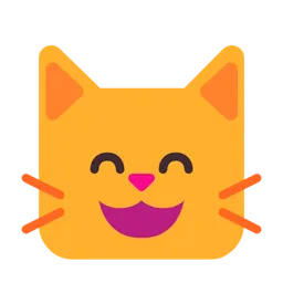 웃는 눈을 가진 웃는 고양이 — Microsoft