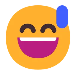 땀을 흘리며 웃는 얼굴 — Microsoft