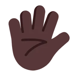 Hand with Fingers Splayed: Dark Skin Tone — Microsoft