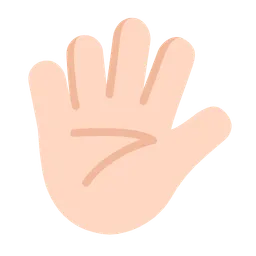 Hand with Fingers Splayed: Light Skin Tone — Microsoft