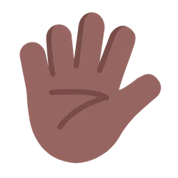Hand with Fingers Splayed: Medium-Dark Skin Tone — Microsoft