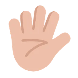 Hand with Fingers Splayed: Medium-Light Skin Tone — Microsoft