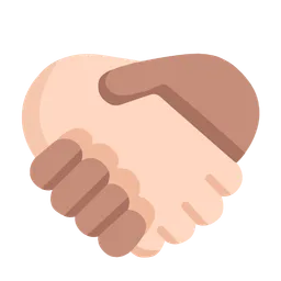 Handshake: Light Skin Tone, Medium Skin Tone — Microsoft