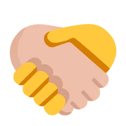 Handshake: Medium-Light Skin Tone, No Skin Tone — Microsoft