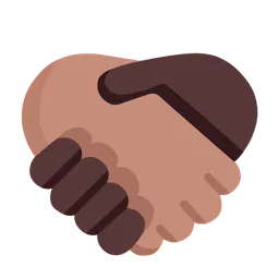 Handshake: Medium Skin Tone, Dark Skin Tone — Microsoft