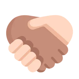 Handshake: Medium Skin Tone, Light Skin Tone — Microsoft