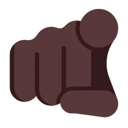 Index Pointing at the Viewer: Dark Skin Tone — Microsoft