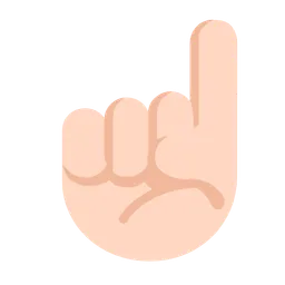 Index Pointing Up: Light Skin Tone — Microsoft