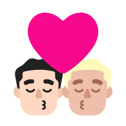 Kiss: Man, Man, Light Skin Tone, Medium-Light Skin Tone — Microsoft