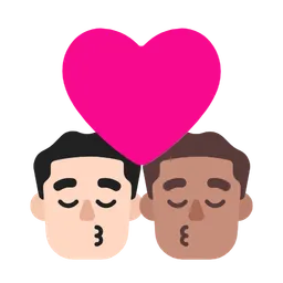Kiss: Man, Man, Light Skin Tone, Medium Skin Tone — Microsoft
