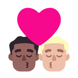 Kiss: Man, Man, Medium-Dark Skin Tone, Medium-Light Skin Tone — Microsoft
