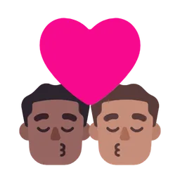 Kiss: Man, Man, Medium-Dark Skin Tone, Medium Skin Tone — Microsoft