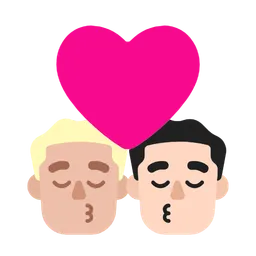 Kiss: Man, Man, Medium-Light Skin Tone, Light Skin Tone — Microsoft