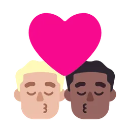 Kiss: Man, Man, Medium-Light Skin Tone, Medium-Dark Skin Tone — Microsoft