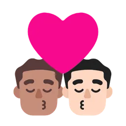 Kiss: Man, Man, Medium Skin Tone, Light Skin Tone — Microsoft