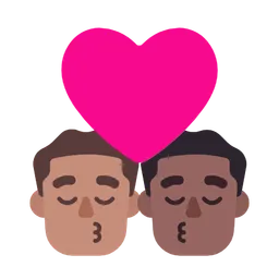 Kiss: Man, Man, Medium Skin Tone, Medium-Dark Skin Tone — Microsoft