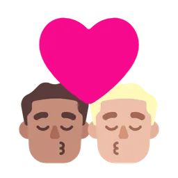 Kiss: Man, Man, Medium Skin Tone, Medium-Light Skin Tone — Microsoft