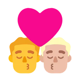 Kiss - Man: No Skin Tone, Man: Medium-Light Skin Tone — Microsoft