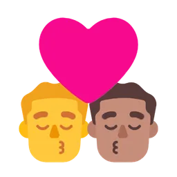 Kiss - Man: No Skin Tone, Man: Medium Skin Tone — Microsoft
