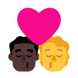 Kiss: Man, Person, Dark Skin Tone, No Skin Tone — Microsoft