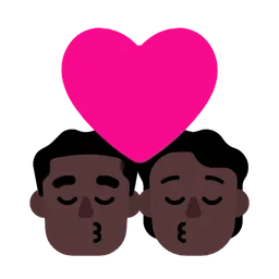 Kiss: Man, Person, Dark Skin Tone — Microsoft