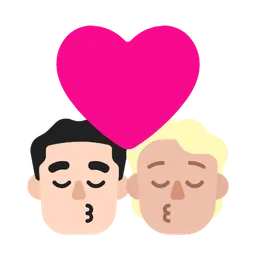 Kiss: Man, Person, Light Skin Tone, Medium-Light Skin Tone — Microsoft
