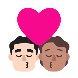 Kiss: Man, Person, Light Skin Tone, Medium Skin Tone — Microsoft