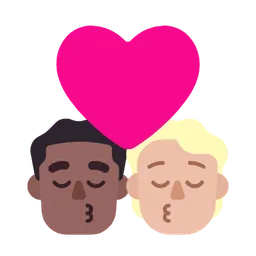 Kiss: Man, Person, Medium-Dark Skin Tone, Medium-Light Skin Tone — Microsoft