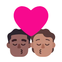 Kiss: Man, Person, Medium-Dark Skin Tone, Medium Skin Tone — Microsoft