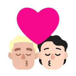 Kiss: Man, Person, Medium-Light Skin Tone, Light Skin Tone — Microsoft