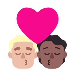 Kiss: Man, Person, Medium-Light Skin Tone, Medium-Dark Skin Tone — Microsoft