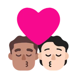 Kiss: Man, Person, Medium Skin Tone, Light Skin Tone — Microsoft