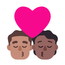 Kiss: Man, Person, Medium Skin Tone, Medium-Dark Skin Tone — Microsoft