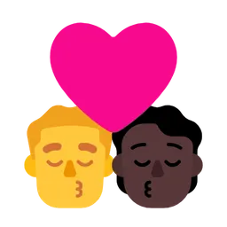 Kiss: Man, Person, No Skin Tone, Dark Skin Tone — Microsoft