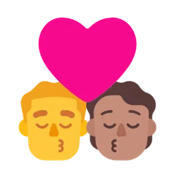 Kiss: Man, Person, No Skin Tone, Medium Skin Tone — Microsoft